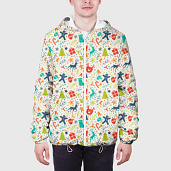 Куртка с капюшоном мужская Символика Нового Года, цвет: 3D-белый — фото 2