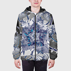 Куртка с капюшоном мужская Абстракция 499, цвет: 3D-черный — фото 2