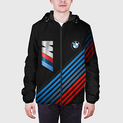 Куртка с капюшоном мужская BMW STRIPE, цвет: 3D-черный — фото 2