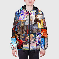 Куртка с капюшоном мужская Геншин импакт, персонажи, цвет: 3D-черный — фото 2