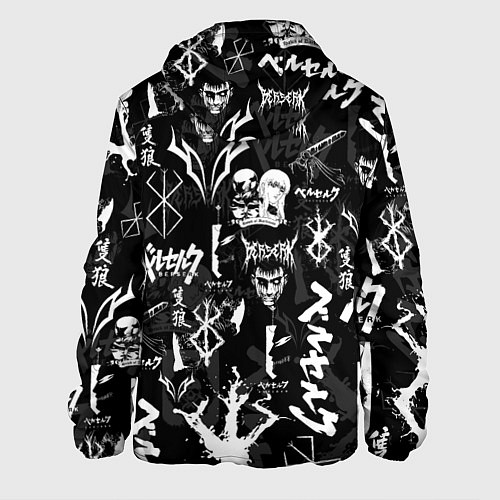 Мужская куртка BERSERK SYMBOL LOGO БЕРСЕРК СИМВОЛИКА ПАТТЕРН / 3D-Белый – фото 2