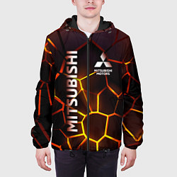 Куртка с капюшоном мужская Митсубиси подсветка 3D плит, цвет: 3D-черный — фото 2