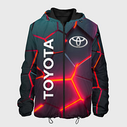 Куртка с капюшоном мужская TOYOTA 3D NEON ТОЙОТА 3Д ПЛИТЫ НЕОН, цвет: 3D-черный