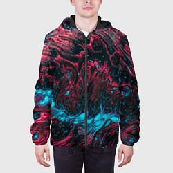 Куртка с капюшоном мужская Смешение, цвет: 3D-черный — фото 2