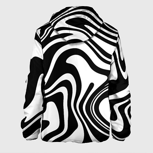 Мужская куртка Черно-белые полосы Black and white stripes / 3D-Белый – фото 2