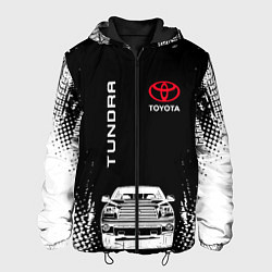 Куртка с капюшоном мужская Toyota Tundra Следы шин, цвет: 3D-черный