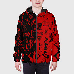 Куртка с капюшоном мужская BERSERK BLACK RED БЕРСЕРК ПАТТЕРН, цвет: 3D-черный — фото 2