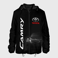 Куртка с капюшоном мужская Черная Тойота Камри, цвет: 3D-черный