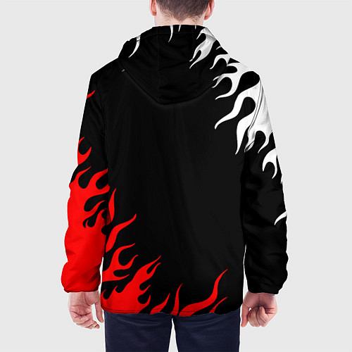 Мужская куртка Атака Титанов: Нарисованный огонь / 3D-Черный – фото 4