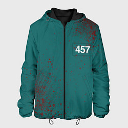 Куртка с капюшоном мужская Игра в кальмара: Персонаж 457, цвет: 3D-черный