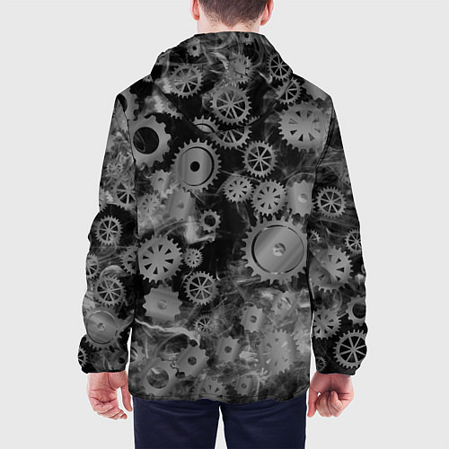 Мужская куртка Механизм и дым, стимпанк / 3D-Черный – фото 4