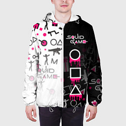 Куртка с капюшоном мужская Игра в кальмара: Узор, цвет: 3D-белый — фото 2
