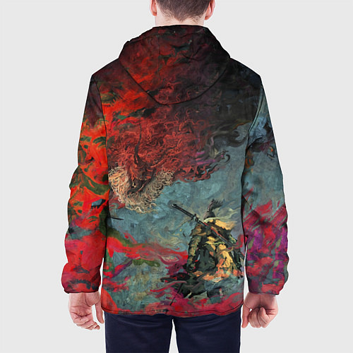 Мужская куртка Sekiro Самурай против дракона / 3D-Черный – фото 4