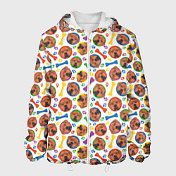 Куртка с капюшоном мужская Родезийский Риджбек красочный дизайн, цвет: 3D-белый