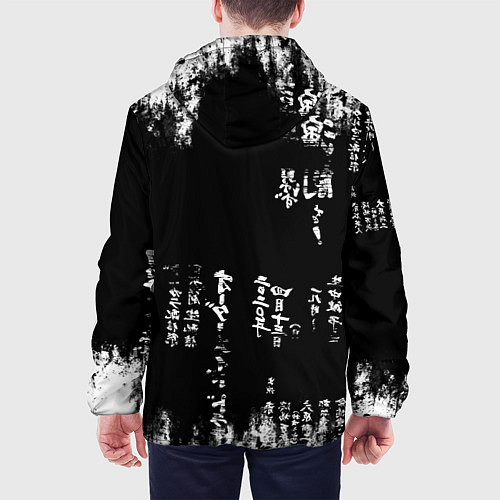 Мужская куртка Кандзи Сакура Иероглифы Аниме / 3D-Черный – фото 4