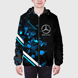 Куртка с капюшоном мужская Mercedes AMG Осколки стекла, цвет: 3D-черный — фото 2