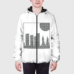 Куртка с капюшоном мужская QR Town без фона, цвет: 3D-черный — фото 2