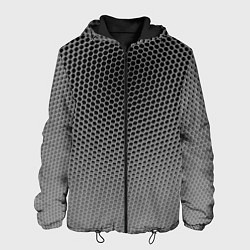 Куртка с капюшоном мужская Шестиугольная сетка, цвет: 3D-черный