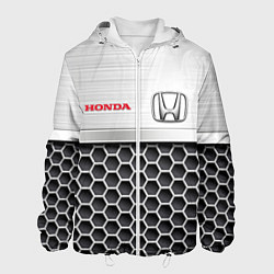 Куртка с капюшоном мужская HONDA Стальная решетка, цвет: 3D-белый