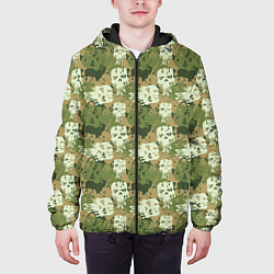 Куртка с капюшоном мужская Силуэты Черепов камуфляж, цвет: 3D-черный — фото 2