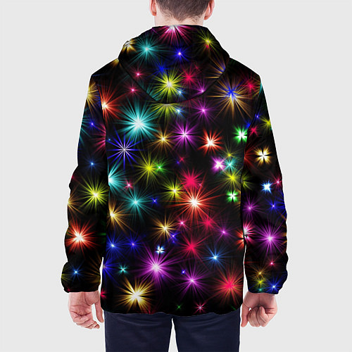 Мужская куртка ПРАЗДНИЧНЫЕ ОГОНЬКИ / 3D-Черный – фото 4