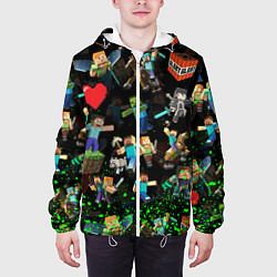 Куртка с капюшоном мужская МАЙНКРАФТ ПАТТЕРН ГЕРОИ ИГРЫ, цвет: 3D-белый — фото 2