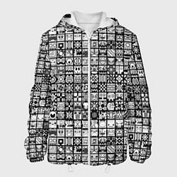 Мужская куртка Geometry Dash: BW Pattern