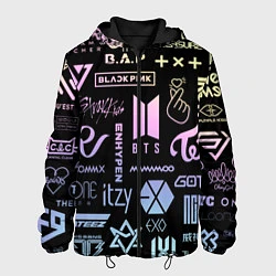 Куртка с капюшоном мужская K-pop лого исполнителей, цвет: 3D-черный
