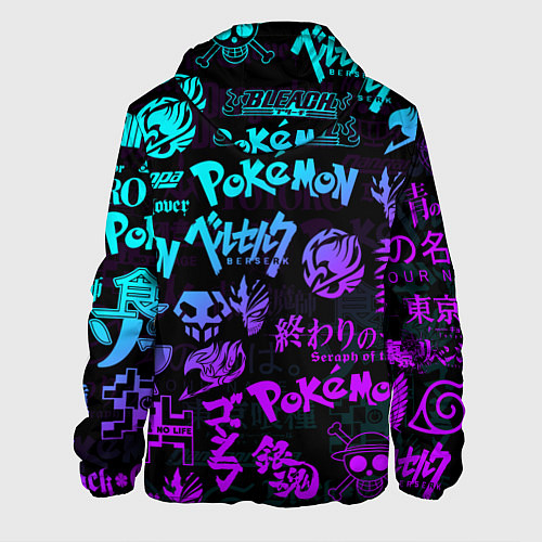 Мужская куртка ANIME LOGOBOMBING NEON НЕОН ЛОГО АНИМЕ / 3D-Белый – фото 2