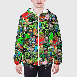 Куртка с капюшоном мужская МАЙНКРАФТ ВСЕ ГЕРОИ И ПРЕДМЕТЫ, цвет: 3D-белый — фото 2