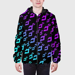 Куртка с капюшоном мужская JOJOS BIZARRE ADVENTURE NEON PATTERN НЕОН УЗОР, цвет: 3D-черный — фото 2