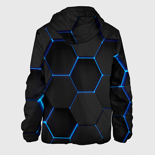Мужская куртка BMW blue neon theme / 3D-Белый – фото 2