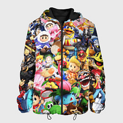 Куртка с капюшоном мужская SUPER SMASH BROS ГЕРОИ ИГРЫ, цвет: 3D-черный