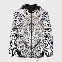 Куртка с капюшоном мужская БЕЛАЯ ЭТНИЧЕСКА ЛИСА WHITE FOX, цвет: 3D-черный