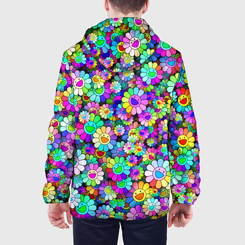 Мужская куртка Rainbow flowers / 3D-Черный – фото 4