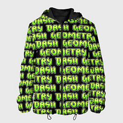 Мужская куртка Geometry Dash: Green Pattern Logo