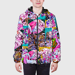 Куртка с капюшоном мужская JOJO KILLER QUEEN КОРОЛЕВА УБИЙЦА УЗОР PATTERN, цвет: 3D-черный — фото 2