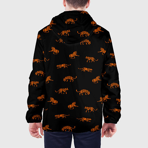 Мужская куртка Тигры паттерн Tigers pattern / 3D-Черный – фото 4