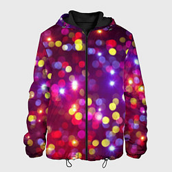Куртка с капюшоном мужская ПРАЗДНИЧНЫЕ ОГОНЬКИ НОВЫЙ ГОД 2022, цвет: 3D-черный