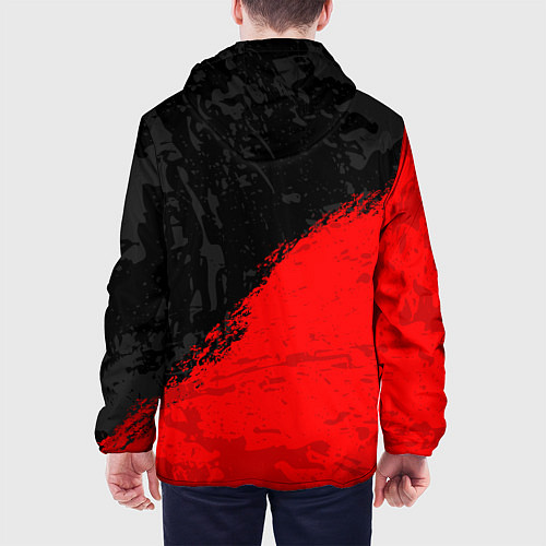Мужская куртка DOTA 2 RED LOGO, БРЫЗГИ КРАСОК / 3D-Черный – фото 4