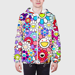 Куртка с капюшоном мужская Цветы Takashi Murakami, цвет: 3D-белый — фото 2