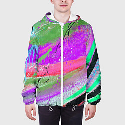 Куртка с капюшоном мужская Красочный взрыв, цвет: 3D-белый — фото 2