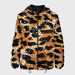 Куртка с капюшоном мужская Шкура тигра символ года 2022, цвет: 3D-черный