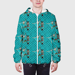 Куртка с капюшоном мужская Новогодний Щелкунчик, цвет: 3D-белый — фото 2