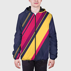 Куртка с капюшоном мужская Геометрический Строй, цвет: 3D-черный — фото 2