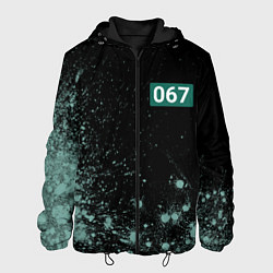Куртка с капюшоном мужская ИГРА В КАЛЬМАРА - 067Я - Краски, цвет: 3D-черный