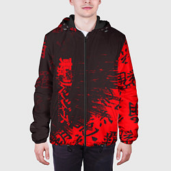 Куртка с капюшоном мужская Токийские мстители Горизонтальная надпись, цвет: 3D-черный — фото 2