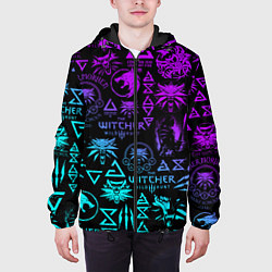 Куртка с капюшоном мужская ВЕДЬМАК ЛОГОБОМБИНГ НЕОН, цвет: 3D-черный — фото 2