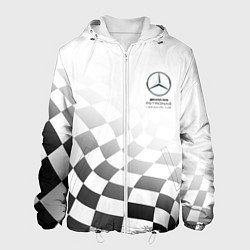Куртка с капюшоном мужская MERCEDES, МЕРСЕДЕС СПОРТ, ФИНИШНЫЙ ФЛАГ, ФОРМУЛА 1, цвет: 3D-белый