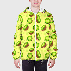 Куртка с капюшоном мужская Киви паттерн, цвет: 3D-белый — фото 2